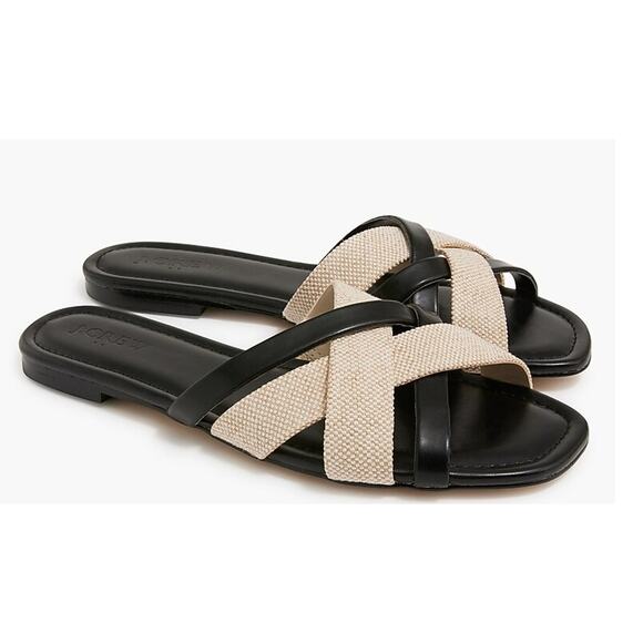 J. Crew Shoes - J.Crew Mixed Criss-Cross Slide Sandals